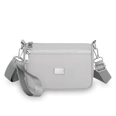 Imagem de Bolsas transversais femininas bolsa de ombro espaçosa feminina transversal, Cinza, Bolsas transversais femininas bolsa de ombro espaçosa feminina transversal