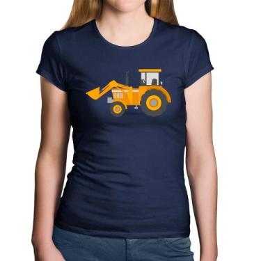 Imagem de Baby Look Algodão Trator Pá Carregadeira Amarelo - Foca na Moda, Marin