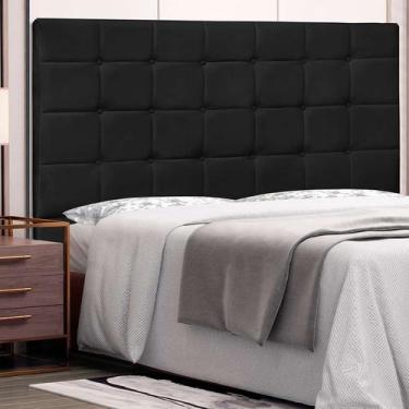 Imagem de Cabeceira Queen Verona Poliuretano Preta - Spezzia Decor