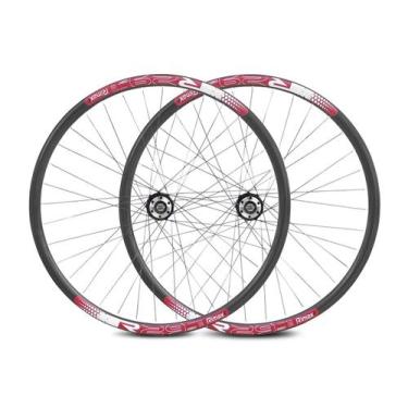 Imagem de Par de Roda Aro 29 Rimaxx Aero R29 com Cubos Cassete, Preto, Vermelho
