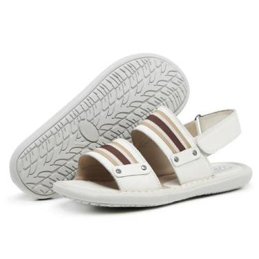 Imagem de Sandália Masculino em Couro Linha Conforto D'janú - 3000 - Off White, 
