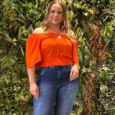 Imagem de Blusa Feminina Plus Size Ciganinha Lisa Manga Fluida Linda - LINA MODA