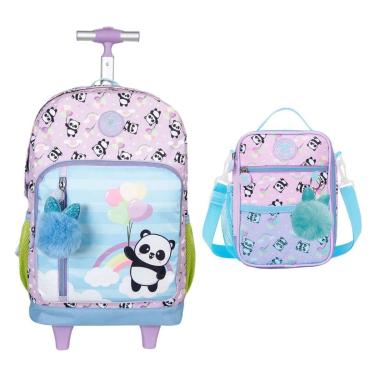 Imagem de Kit Mochila De Rodinha + Lancheira Panda 13770-Feminino