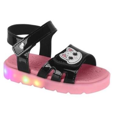 Imagem de Sandália Molekinha Menina Gatinho Com Luzinha LED-Feminino
