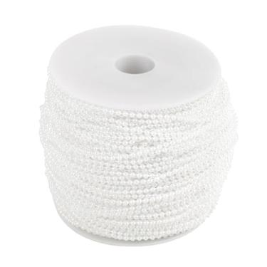 Imagem de Generic Abs Imitação de Pérola Fio Contas 2.5mm Diy Guirlanda Corda 100m/rolo Branco para Decoração do Dia de Natal (Branco)
