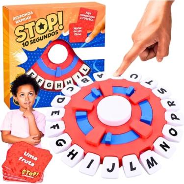 Imagem de Jogo de Palavras Stop Roda de Letras Jogo de Tabuleiro Com Cronômetro e Roda Giratória Educativo 10 Segundos Em Português