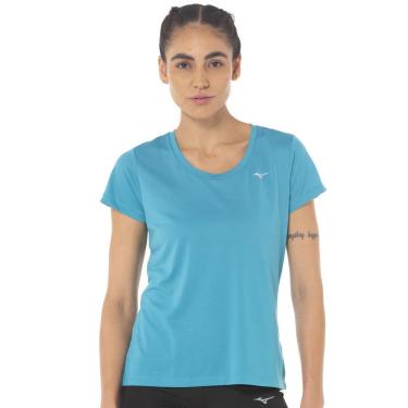 Imagem de Camiseta de Corrida Mizuno Nirvana Feminina GG Azul-Feminino