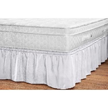 Imagem de Saia Box Colchão Viúva 1,20m x 2,03m x 30cm 100% Algodão 2 Elásticos Branca