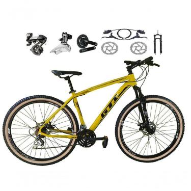 Imagem de Bicicleta Aro 29 Gti Roma Shimano Altus 24v Freio Disco Hidráulico Garfo Trava - Amarelo Tam.17