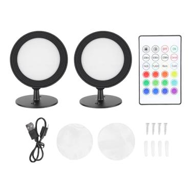 Imagem de SUNGOOYUE Luzes de Parede Recarregáveis, 2 Peças de Arandela de Parede LED Magnética Luz Giratória de 360 ​​graus Com Controle Remoto para Armário de Quarto, (2 unidades)