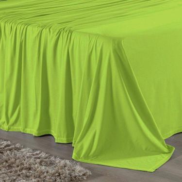 Imagem de Jogo De Cama King Nobre 4 Peças Lençol Com Elástico De 30cm De Altura Malha 100% Algodão - Pistache