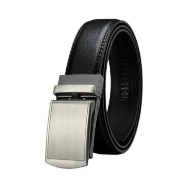 Imagem de Cinto Masculino De Couro Genuíno Com Fivela De Metal Para Jeans E Calç