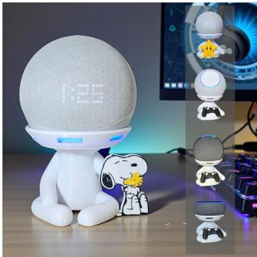 Imagem de Suporte Alexa Echo Dot 3, 4 e 5, Echo Pop e Echo Max Robert Snoop Cachorro Multiuso e outros. Coleção, Decoração Presente. Stand de Mesa