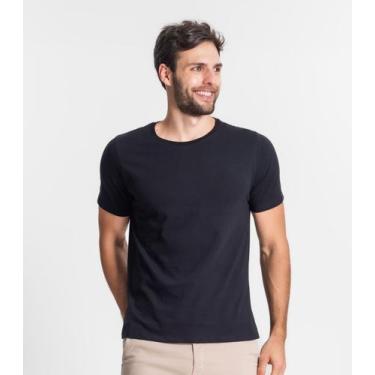 Imagem de Camiseta Masculina Básica Meia Malha Diametro Preto, GG, Preto