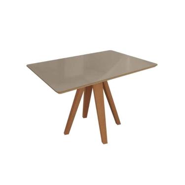 Imagem de Mesa Multiuso Cozinha Duna Madeira Maciça c/ Tampo Madeirado c/ Vidro 120x80cm Carvalho/Freijo Bronze - Kappesberg