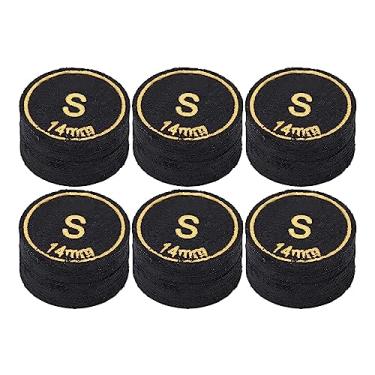 Imagem de CUOFYUNL 6 peças de pontas para taco de bilhar profissional multi camadas de substituição para tacos de bilhar e sinuca 14 mm (S)