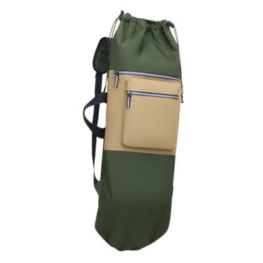 Imagem de RNXRZANK Mochila para Skate, Bolsa para Skate, Cadeira Dobrável, Bolsa de Transporte, Bolsa Impermeável, Mochila para Atividades Ao Ar Livre, Mochila para Viag, Verde Escuro
