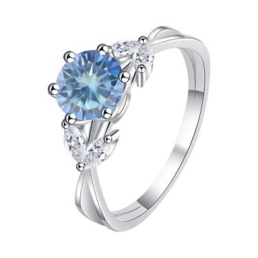 Imagem de Anel Solitário Feminino De Moissanite 1ct Em Prata Esterlina 925 Joia 