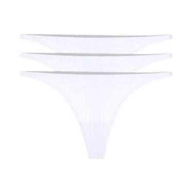 Imagem de Calcinhas G-String Femininas De Seda Gelada Sem Costura Com Cintura Em