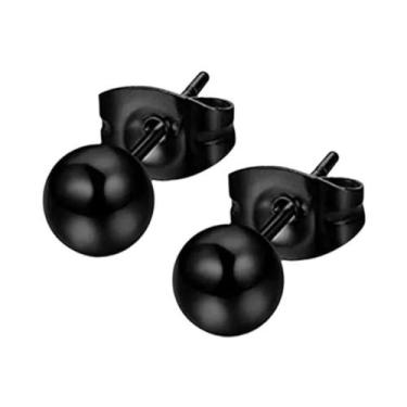 Imagem de Brincos De Argola Pendentes Em Aço Inoxidável Preto, Prata E Dourado C