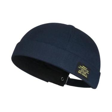 Imagem de Gorro De Algodão Unissex Sem Aba, Cor Sólida, Com Contas, Estilo Hip H