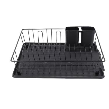 Imagem de GLOGLOW Rack de Secagem de Prato Multifuncional, Escorredor de Fio de Ferro Compacto para Armazenamento Eficiente e Design Elegante Nan (Preto)