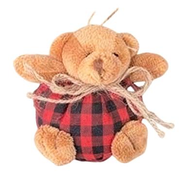 Imagem de Urso de pelúcia | Cerveja suspensa de 10 cm - Brinquedos de Natal de bichos de pelúcia - para festivais, atividades de decoração, casa, férias, amigas, meninas, meninos, entusiastas