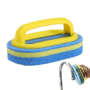 Imagem de Esponja com alça | Esponja de limpeza de banho com alça ergonômica | Almofada de limpeza doméstica para cozinha, vaso sanitário, pia, azulejo, banheiras de hidromassagem, spa, chuveiro, piscina