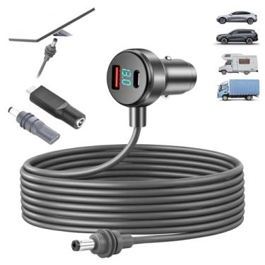 Imagem de 3 em 1 Starlink Mini Cabo 3m e a par Plugue,Starlink Mini Carregador de Carro Cabo de Alimentação DC,Adaptador de Isqueiro 12V-48V com Display Digital,Durável USB C35W,USB A30W,para Caminhões e Carros