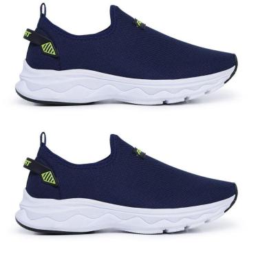 Imagem de Tênis Masculino Treino Academia Casual Confortável Leve Azul e Azul-Masculino