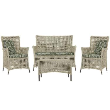 Imagem de Jogo Sofá 2 Poltronas E Mesa Igapó Marrom E5 Trama Original Rami