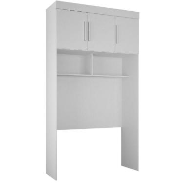 Imagem de Guarda Roupa Modulado Individual Aéreo Solteiro Orion Branco 3 Portas Leifer Móveis