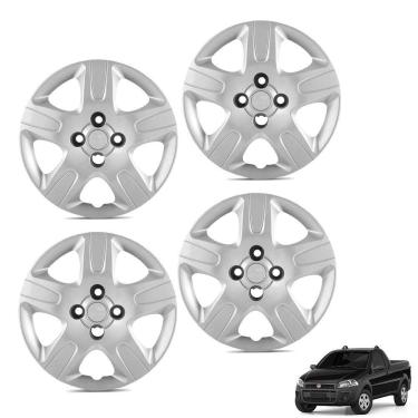 Imagem de Jogo De Calota Strada 2013 A 2020 Aro 14 Cubo Alto Prata