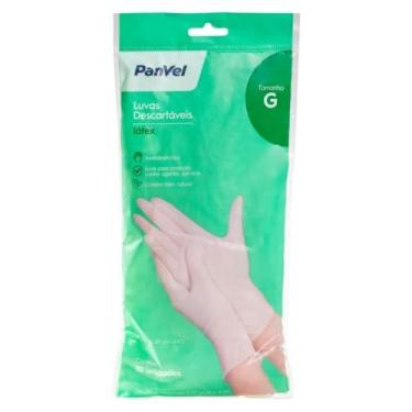 Imagem de Luva De Látex Panvel Tamanho G Com 10 Unidades