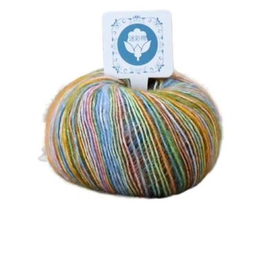 Imagem de Mistura de lã pintada, fio de lã de tricô, visual tingido à mão para projetos exclusivos de tricô e crochê, tons variados multicoloridos para mulheres e homens (estilo 1)