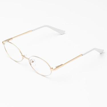 Imagem de Armação Óculos Grau Metal Feminina Oval, Lily Óculos Sunrise, Dourado 