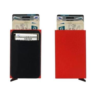 Imagem de Carteira Masculina Fina Antifurto RFID Para Cartões De Crédito E Dinhe