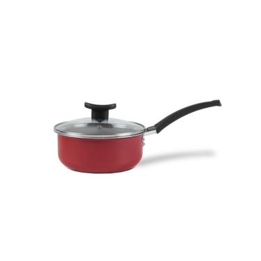Imagem de Panela Brinox Ruby Antiaderente Pro-Flon Tampa de Vidro 1,8L 18cm Vermelho