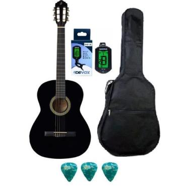 Imagem de Violao Giannini Acustico Nylon Start N14 Preto + Kit