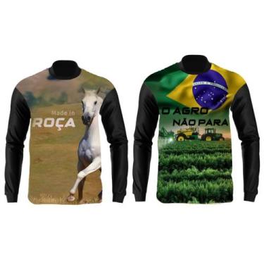 Imagem de Kit 2 Peças Camisa Agro Manga Longa Masculina Proteção Uv 50 - MT Clot
