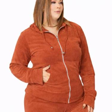 Imagem de Blusa Feminina Plush Veludo Outono Inverno Capuz Bolso - Restart, Terr