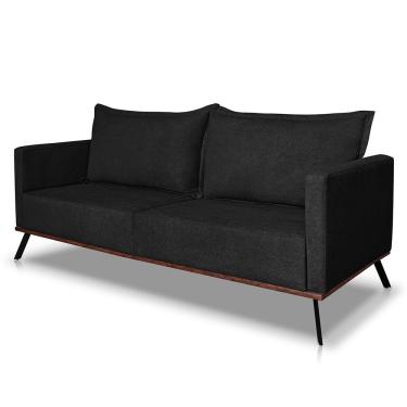 Imagem de Sofá Living 2 Lugares 1,60m Atlantis Bouclê Pés De Ferro - Pallazio Cor Preto