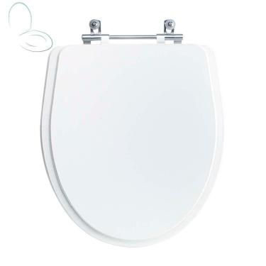 Imagem de Assento Sanitário Tampa De Vaso Branco Mdf Laqueado Laura Para Bacia Roca