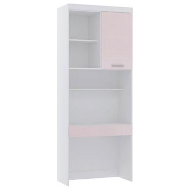 Imagem de Bancada De Estudos 90cm 1 Pt Alpes Luciane Móveis Branco Pf/rosa Pf