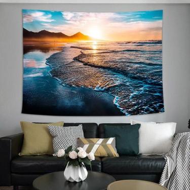 Imagem de Tapeçaria Seaside Beach Microfabric 150x130cm para quarto - yiweisai