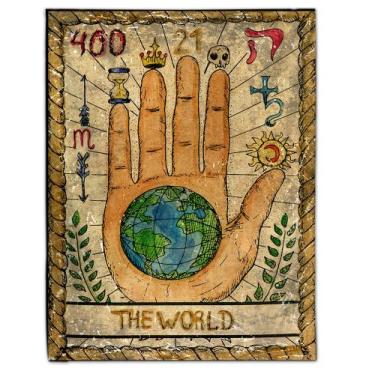 Imagem de Tapeçaria de parede World Map Microfabric 150x130cm Decoração de quart