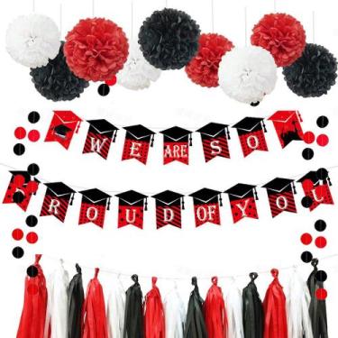 Imagem de Kit de balões para festa de formatura 27 balões de látex com banner - 