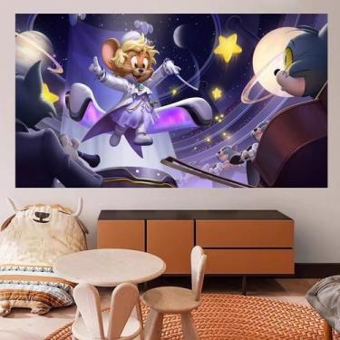 Imagem de Tapeçaria Tom e Jerry para pendurar na parede, 150x130cm, microtecido 