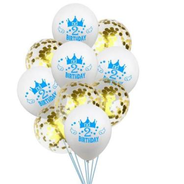 Imagem de Kit de decoração de balões, 2º aniversário, 10 balões de látex brancos