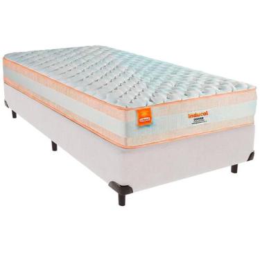 Imagem de Cama Box Solteiro e Colchão Denver Molas Ensacadas Inducol Branco